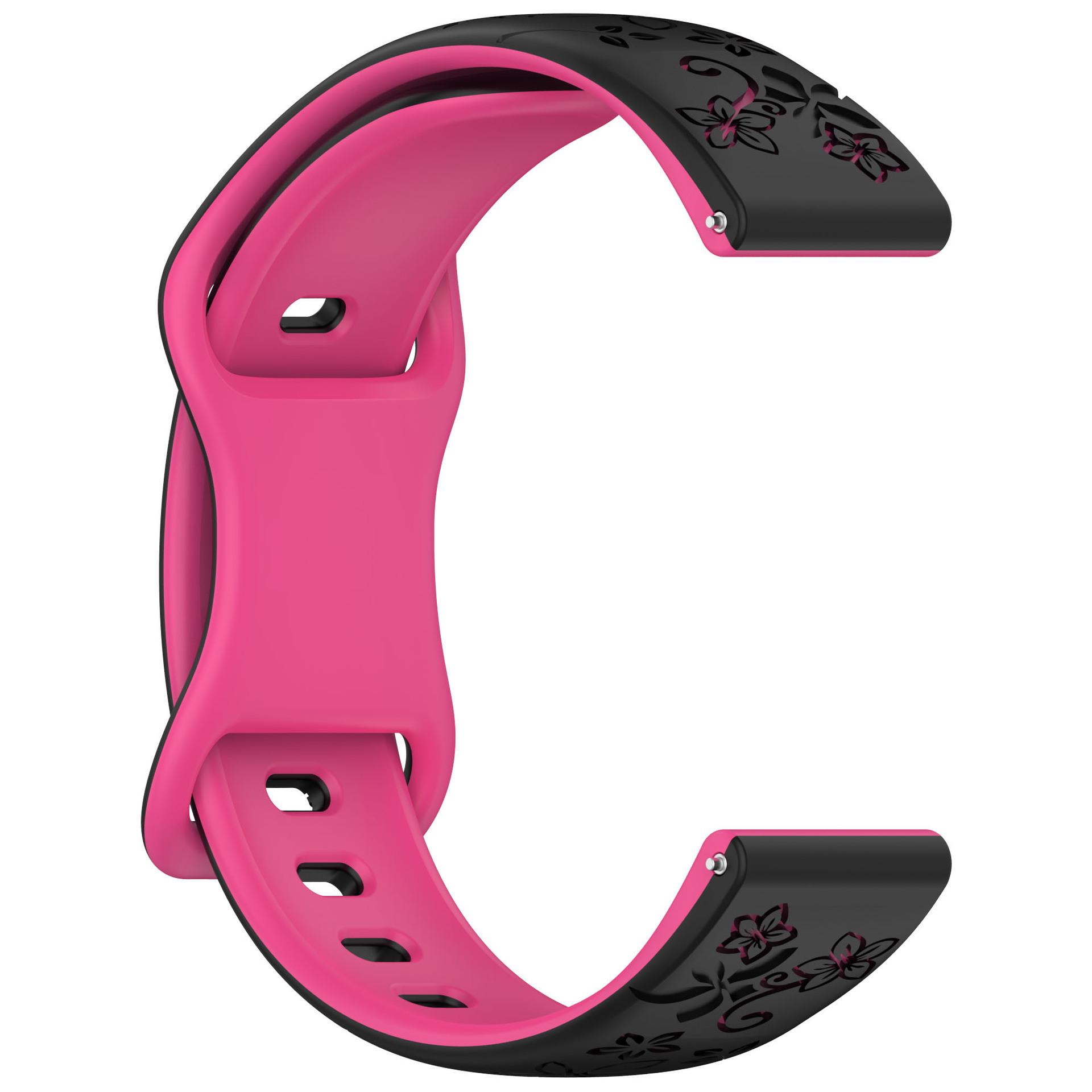 

18мм 20мм 22мм Ремешок с цветочной гравировкой для Samsung Galaxy Watch 7 6 5 4 Милый необычный силиконовый ремешок для Huawei Watch GT4 5 Pro/Active 2 correa Universal 22mm Width