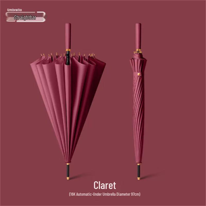 Автоматический ветрозащитный прямой зонт Ximengyuan с 16 ребрами