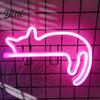 Energy Saving Wall Decor Cat LED Neon Sign Sconce for Bedroom Decor Cute Cartoon Animal Heart Shaped Light Light Decorative Lamp Living Room