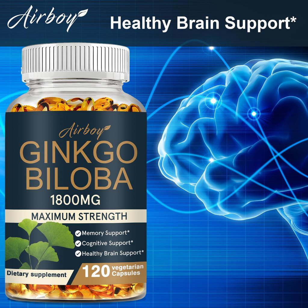 Airboy - Ginkgo Biloba Extract Capsules (1800mg) - Brain Health