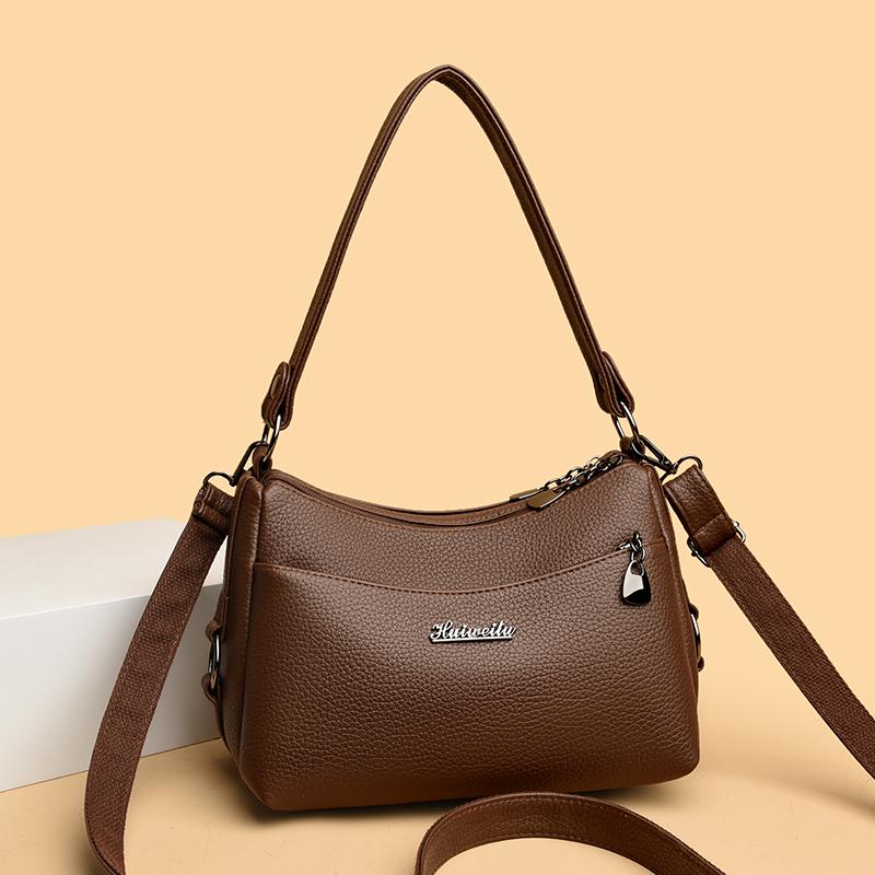 PU Umhängetasche Damen Achseltasche Tasche für Mütter mittleren Alters Umhängetasche