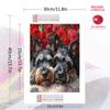 Schnauzer and roses Pattern  3pcs 100% Round Full Drill 5D DIY Diamond Painting Embroidery Cross Stitch Rhinestone Décor
