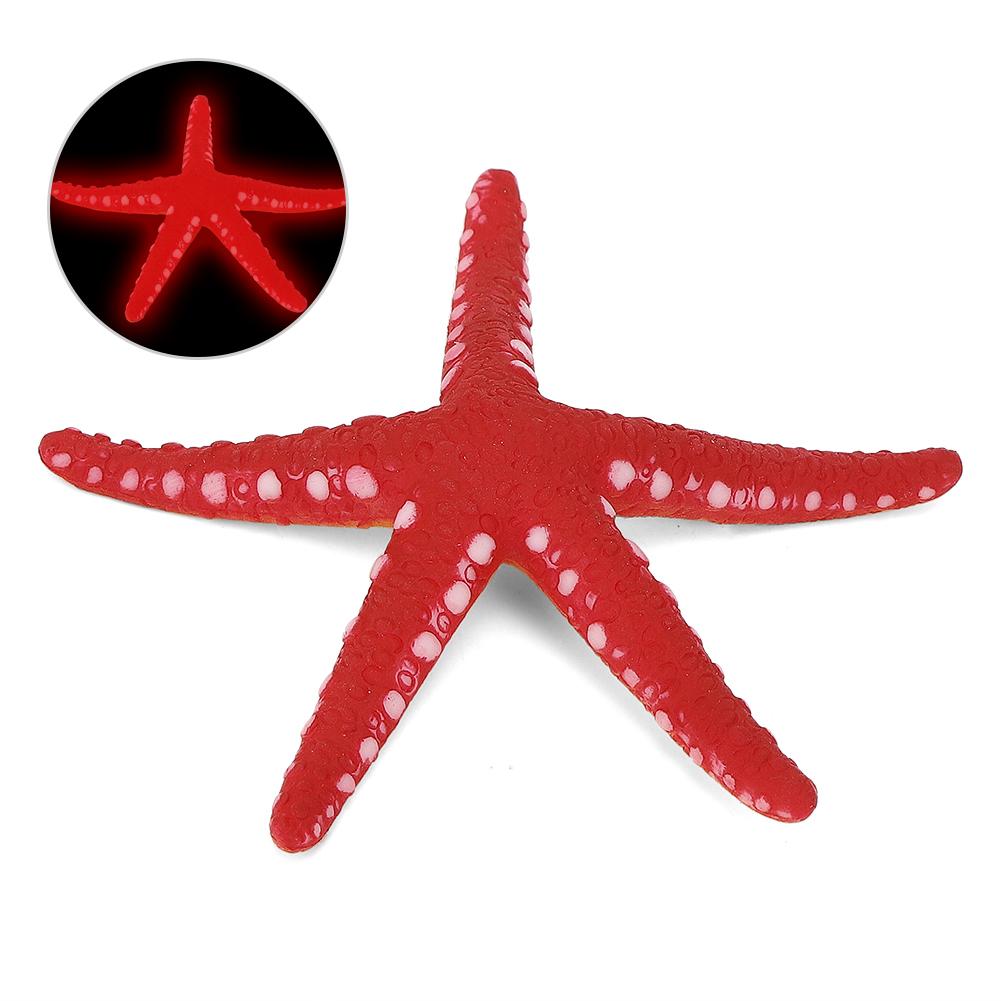 Akvarijní rybí nádrž Bezpečný plast Svítící Simulační Hvězdice Krajinná Dekoracečervená