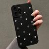 Pouzdro pro iPhone 16 15 14 13 12 11 Pro Max Roztomilý bílý vzor srdce Černá TPU pouzdra na telefon pro iPhone XR XS X 7 8 Plus SE2 Kryt