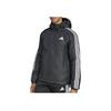 Adidas Ess 3S Ins Ho J Fashion Comfortable Versatile Hooded Full Zip Cotton Jacket Men Jacket Black JD1032