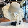 Mesh Bow Lace Straw Hat Children's Summer Big Brim Sun Protection Sun Hat Seaside Beach Vacation Sun Hat