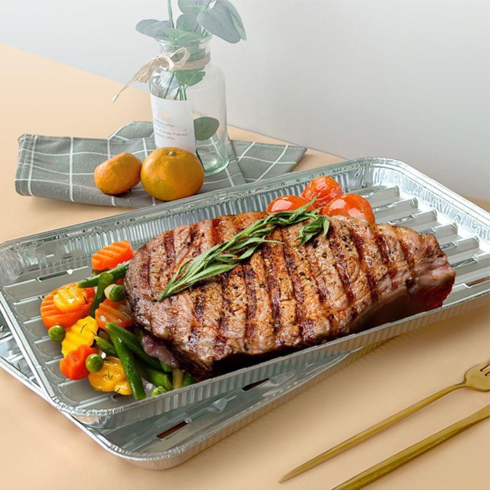 10PCS Thickened Barbecue Tray Heat-resistant BBQ Tin Tray  Oven