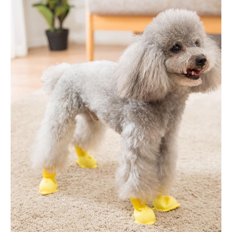 Pet Dog Rainshoes Waterproof Silicone Dog Shoes Anti-skid Boots for Small Medium Large Dogs Cats Rainy Days