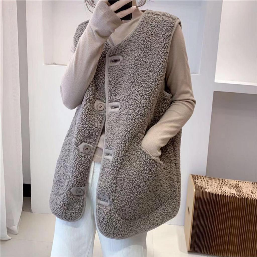 Women's 2023 Autumn/Winter Faux Fur Sleeveless Jacket - Korean Style Loose Fit Trend