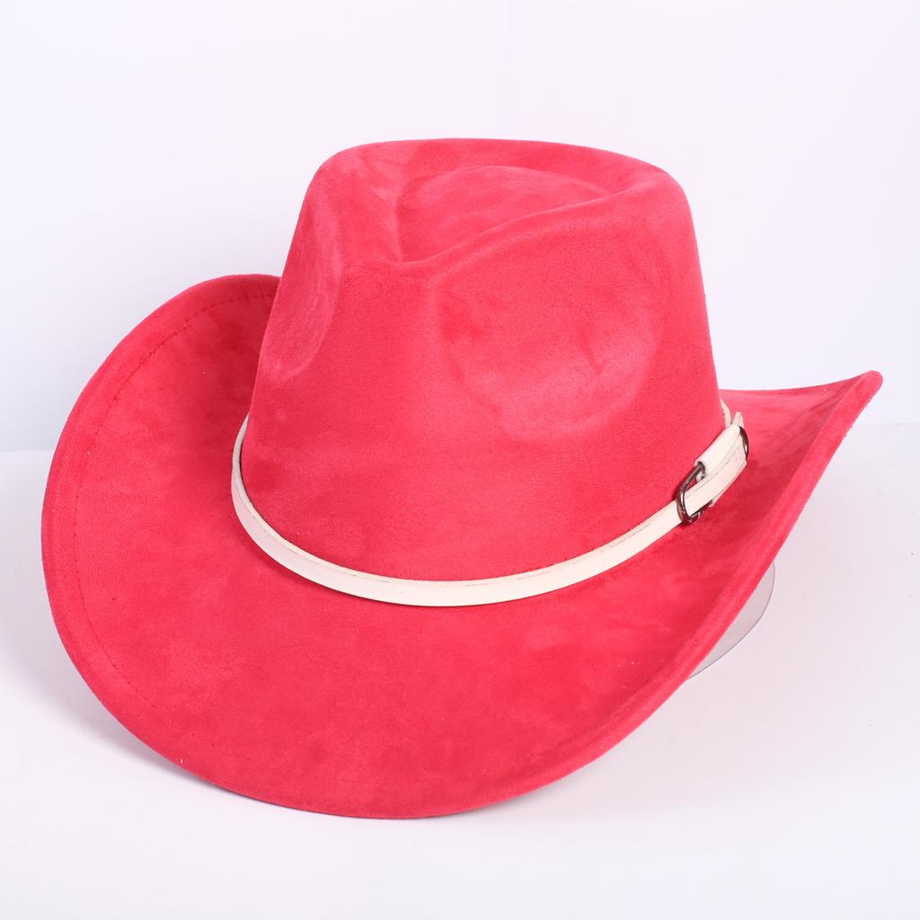 Popular European and American classic suede western cowboy hat men's and women's fashion LO style peach heart cowboy hat