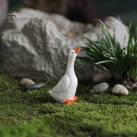 Realistic Goose Sculptures Ornament, Miniature Resin Figurine, Garden Statue Statues for Outdoor Micro Landscape Bonsai Patio Decor Decorative