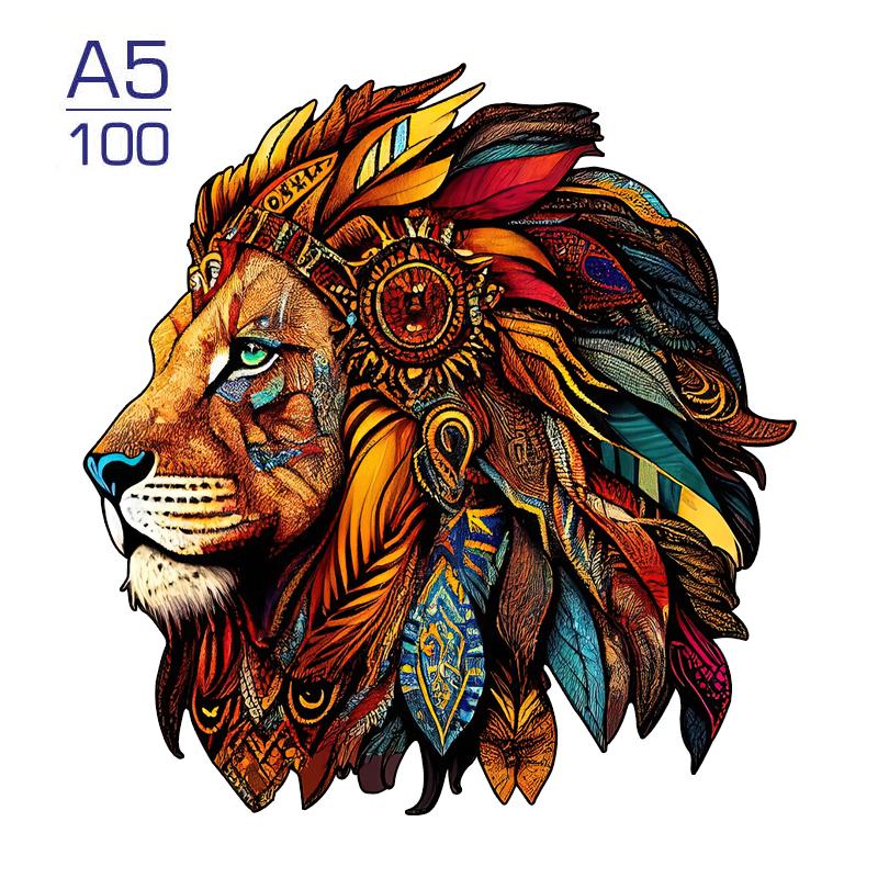 Lion Wooden Puzzle For Adults Animal Wooden Puzzles 3d Wooden Toys For Kids Jigsaw Concentration Education Toy Gifts