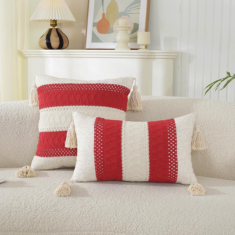 American Multicolor Jacquard Throw Pillow Cover for Sofa, Bed, Chair, and Car