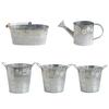 Vintage Embossed Iron Flower Pot Small Flowers Vase Watering Can Hanging Plant Balcony Bucket Home Garden Decorations Ornaments