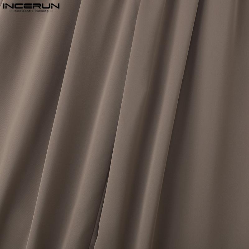 INCERUN Two Piece Suit Men Drop Shoulder Long Sleeve Tops Long Pants Casual Sets