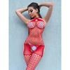 Women Sexy Fishnet Bodysuit High Waist Hollow Out Cross Back Lingerie Intimate Apparel Opening Nightwear