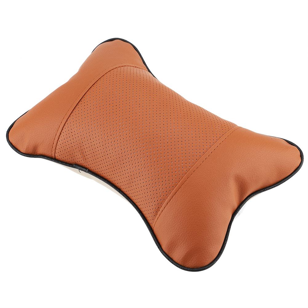 1Pc Soft Auto Car St Hdrest Pillow Brthable Hd Neck Support Cushion Pad(Beige)