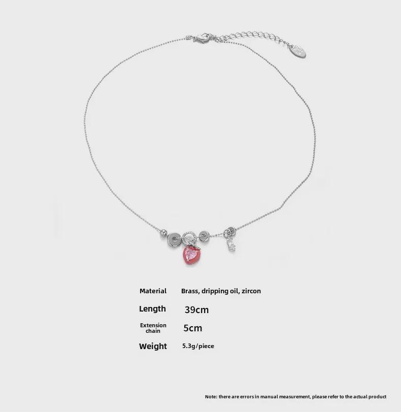 Kore Sevimli Şeker Renkli Dopamin Zirkon Kolye - Solmayan Köprücük Kemiği Zinciri Kadınlar İçin