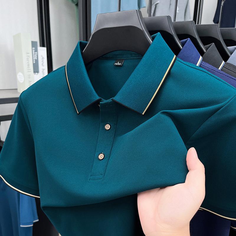 Original Quality Men's Polo Shirt Minimalist Contrasting Collar Short Sleeve Summer Lapel T-Shirt Business Casual Trend Menswear