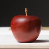 Red Rosewood Carved Apple Ornament for Home Decor, Sizes 4.0, 4.5, 5.0.