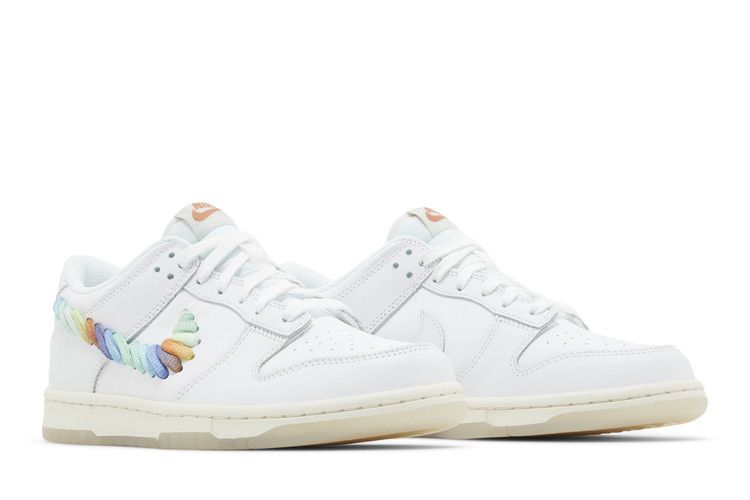 Nike Dunk Low SE Rainbow Lace Swoosh White (GS)