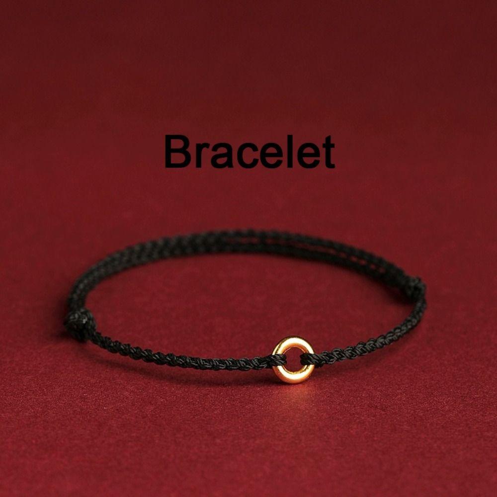 Kinesiskt Zodiakår Ping Spänne Rött Snöre Handgjort Handflätat Snöre för Vänners Älskare