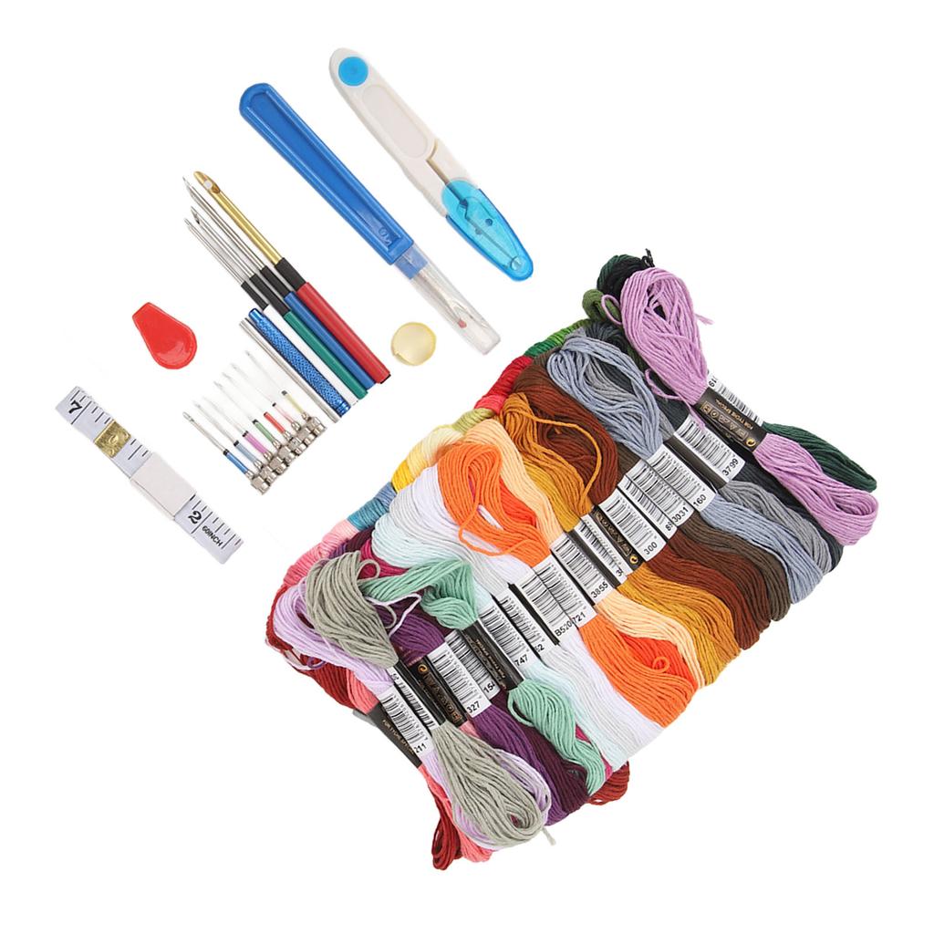 Punch Needle Embroidery Kits Multipurpose Exquisite DIY Thread Sewing Kit for Beginners Adults