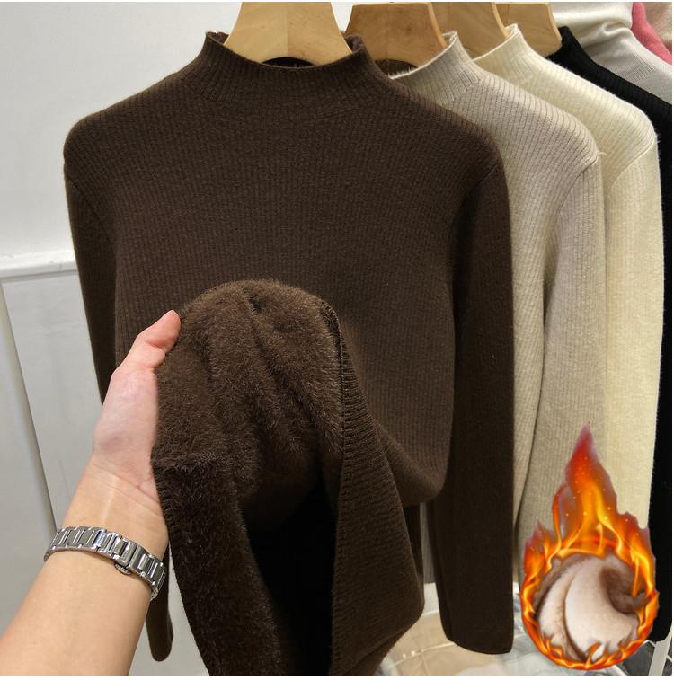 Neu Rollkragen Winter Pullover Frauen Elegante Verdicken Samt Gefüttert Warm Sueter Gestrickte Pullover Schlank Tops Jersey Strickwaren Jumper