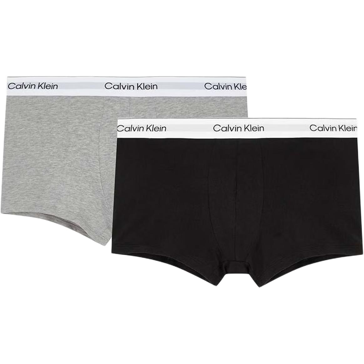 

Calvin Klein Logo Solid Color Low Rise Boxer Briefs 2 Pack Men Underwear NB4391-UJH L