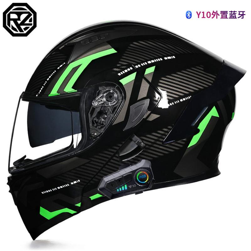 Orz Men's And Women's Electric Motorcycle Helmets Personalized Bluetooth Full Helmet Electric Scooter Motorcycle Four Seasons Warm Helmet