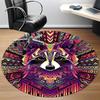 1pc Raccoon Mandala Office Round Area Rug, Indoor Mat Suitable ForOffice, Under Office Chairs Bedroom Living Room Home Decor, Room Deco, n35