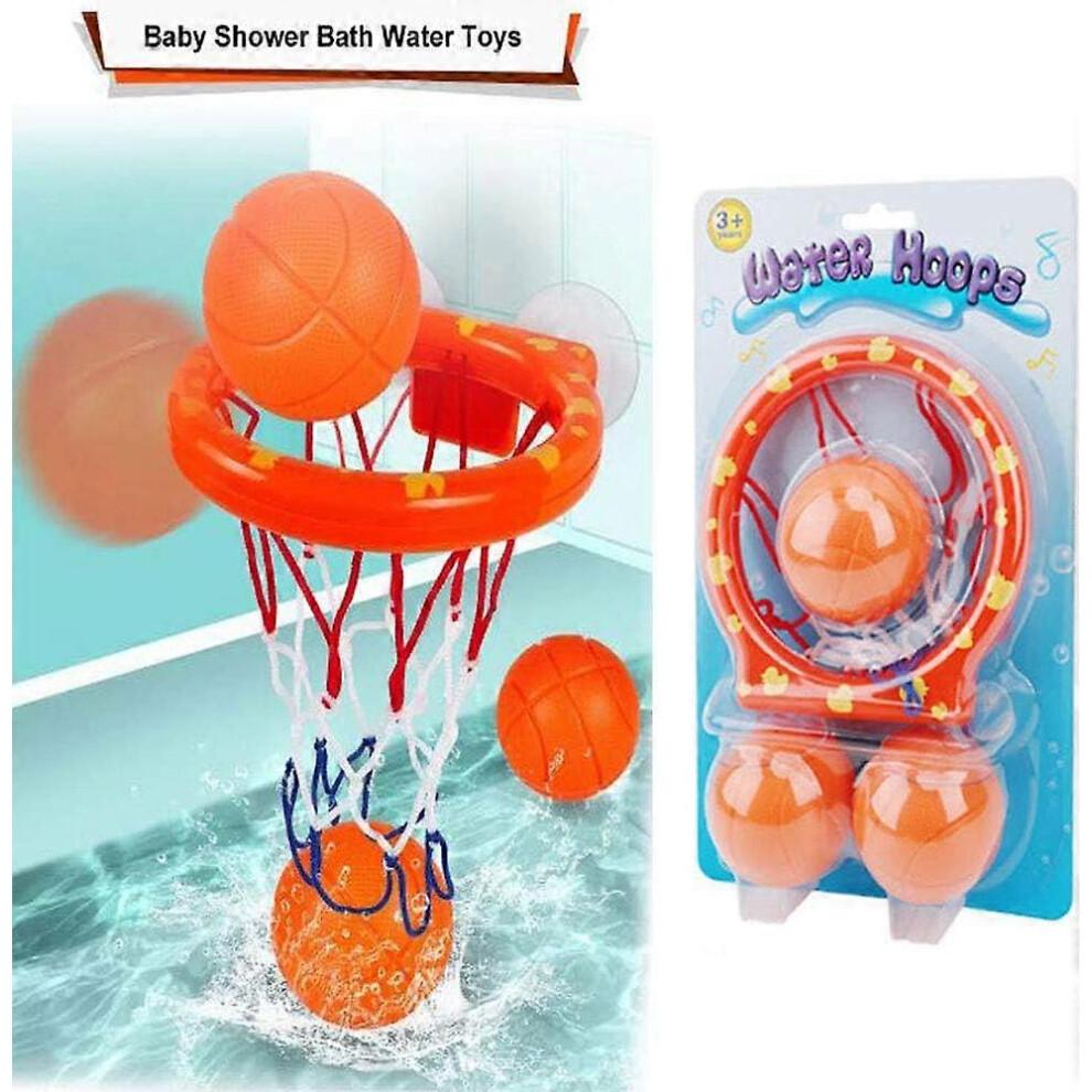 (Wie gezeigt, Einheitsgröße) Badewannen-Spaß Basketballkorb Bälle Set Badezimmer Wurfspiel Spielzeug für Kleinkinder Kinder Baby Badewanne