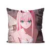 Zero Two Animation DARLING In The FRANXX Kissenbezug Quadratisches Kissen Schlafzimmer Sofa Freizeit Komfort Auto Wohnzimmer Heimdekoration 40X40