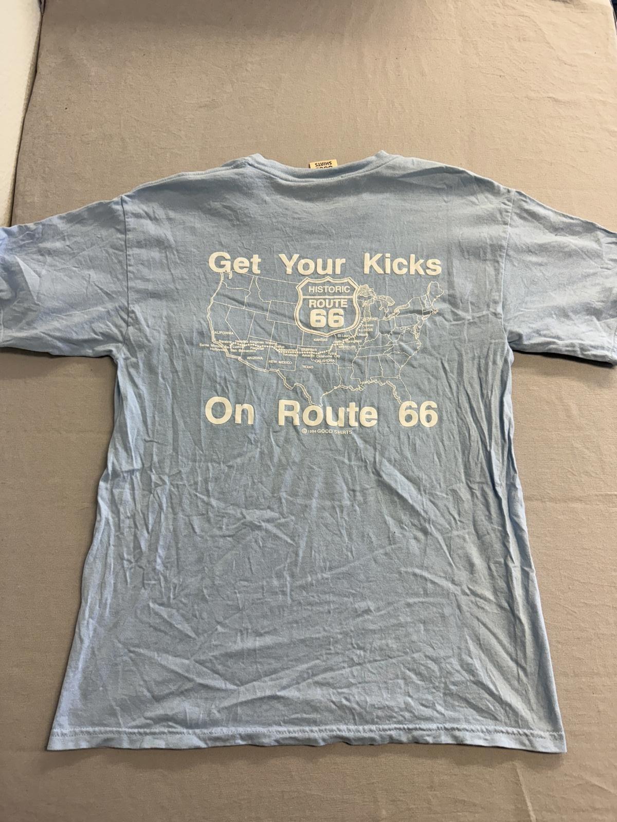 Historic Route 66 T-shirt Get Your Kicks USA Road Map L XXXL