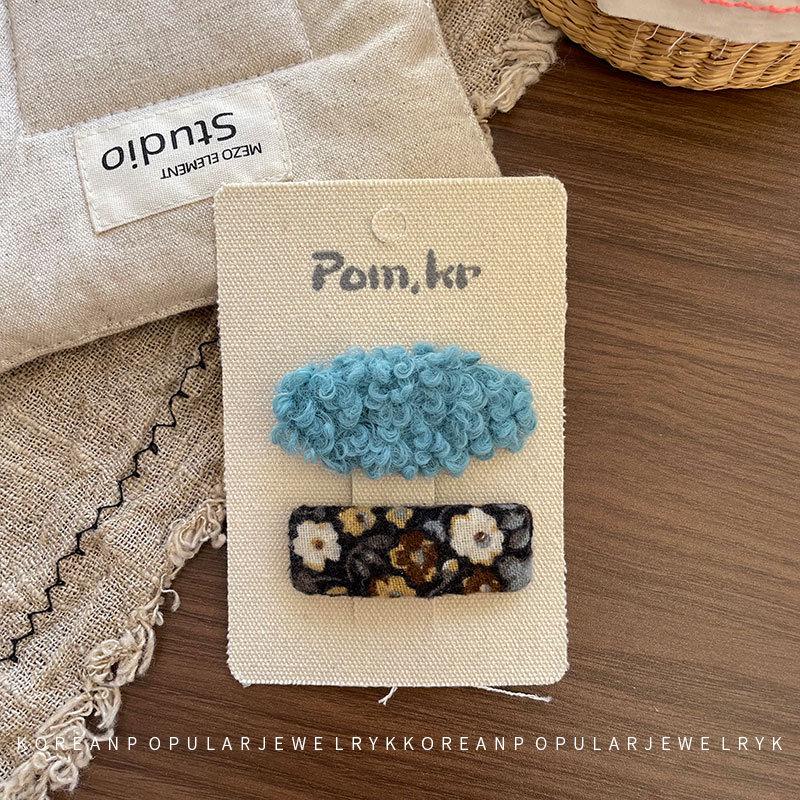 Korean Style Floral Fabric Hair Clip - Autumn/Winter