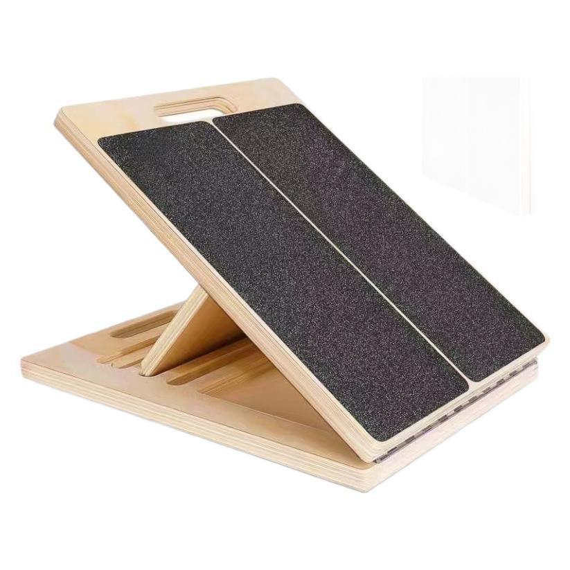 Adjustable Wooden Incline Board for Calf Stretching & Rehab