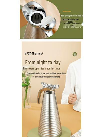 Large Capacity 304 Stainless Steel Insulated Kettle - Double-Layer Vacuum Thermos for Hot Water