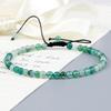 Adjustable Striped Agate Beaded Bracelet with Round Natural Beads, Stretchable and Inspired by Japanese and Korean Styles.