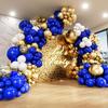 Royal Blue Gold Balloon Arched Wreath Set Bridal Shower Anniversary Wedding Birthday Party Decoration