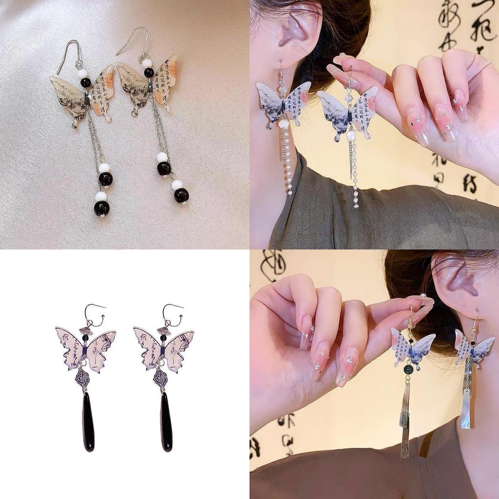 Trendy New Chinese Style Earrings Alloy Material Unique Design Silver Color