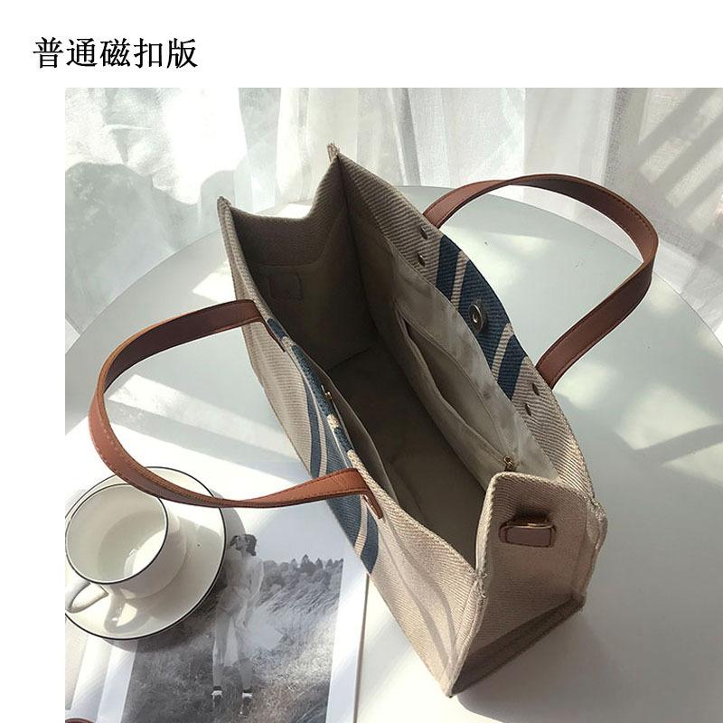 Shiling Niche Bag Female Commuter Student Hand-Held Canvas Bag Tote Bag Large-Capacity Briefcase