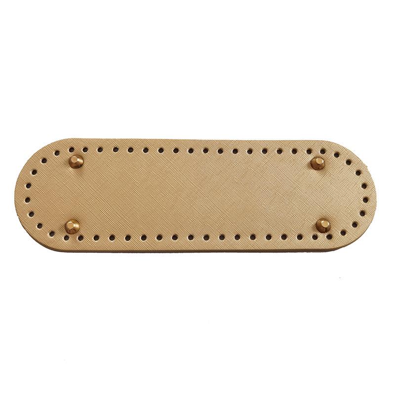 "Geantă Croșetată 8x26": Poșetă Ovală din Lână Lucrată Manual cu Placă de Fund din Piele"