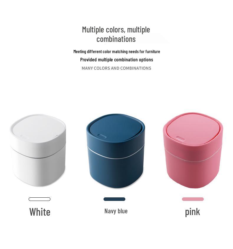 Nordycki Mini Kosz na Śmieci na Biurko z Pokrywką - Kompaktowy Kosz na Odpady Kuchenne i Biurowe