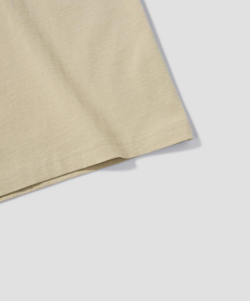 AGOD Arizona Camping Lettering Short Sleeve T-Shirt [Light Beige]