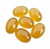 Natural Mango Chalcedony Cabochons - Oval Flat Back Gemstones for Jewelry Making