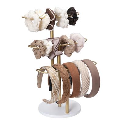 Stabiler Stirnband-Displayständer aus Legierung, Organizer für Damen, abnehmbare goldene Designs, Aufbewahrungsständer für Haarschmuck