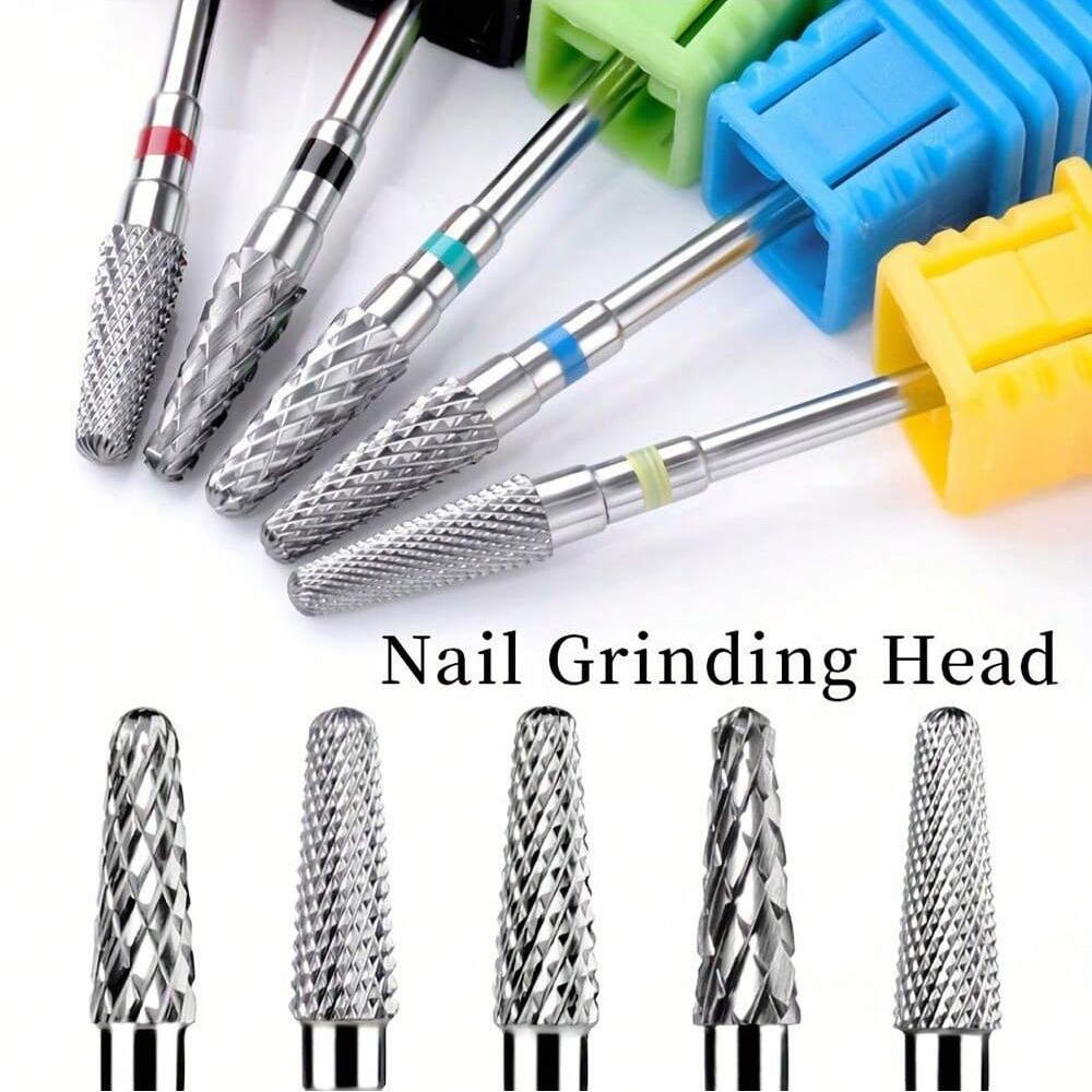 1/5pcs Tungsten Carbide Cone-Shaped Nail Drill Bit - High-Precision Cuticle Remover for Electric Nail File and Cuticle Cleaning Tools