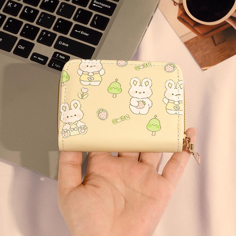 2024 New Fashion Anti-Demagnetization Cartoon Accordion Card Sleeve for Women with Cross-Border Zipper