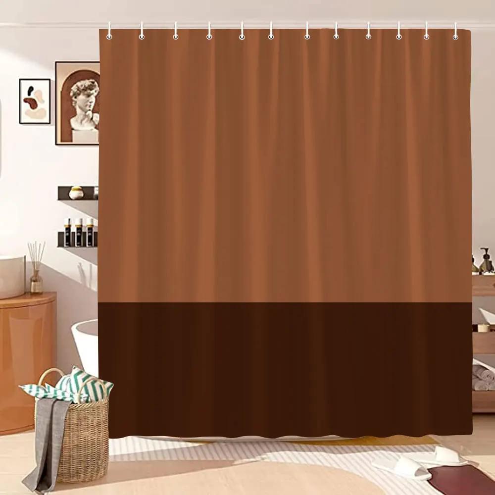 Vintage Geometric Lines Shower Curtain Modern Abstract Bohemian Minimalist Tones Polyester Fabric Shower Curtains Bathroom Decor