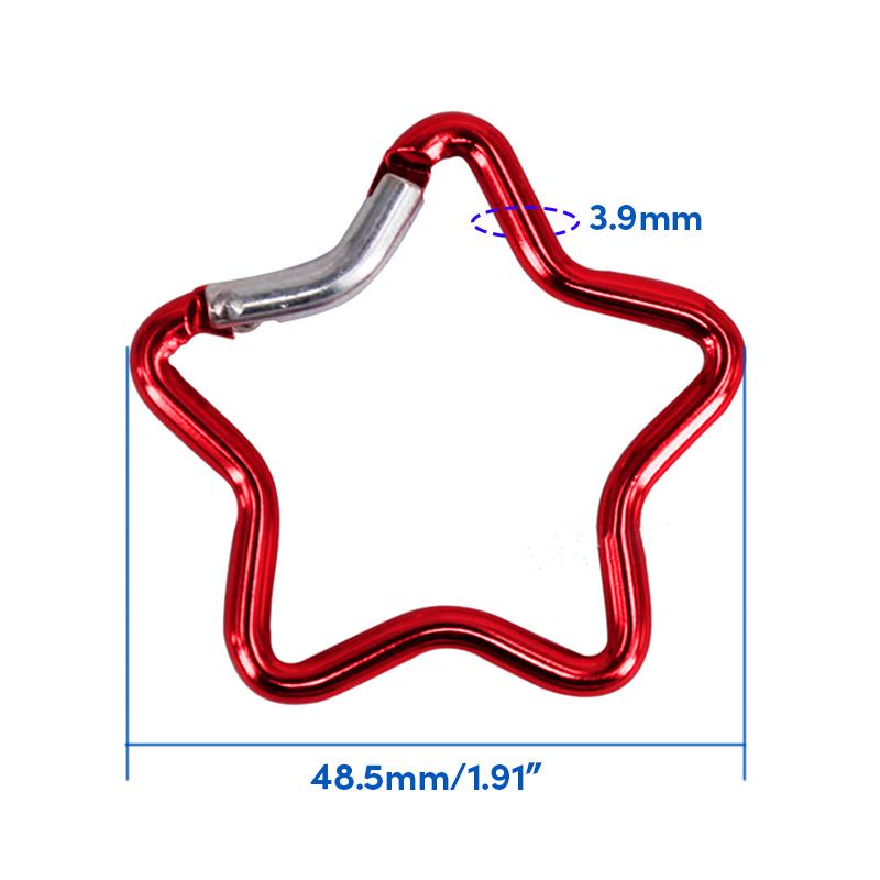 Heavy Duty Locking Hook for Camping Fishing Hiking Traveling Aluminum Alloy Carabiner Clip Star Shape Climbing Buckle
